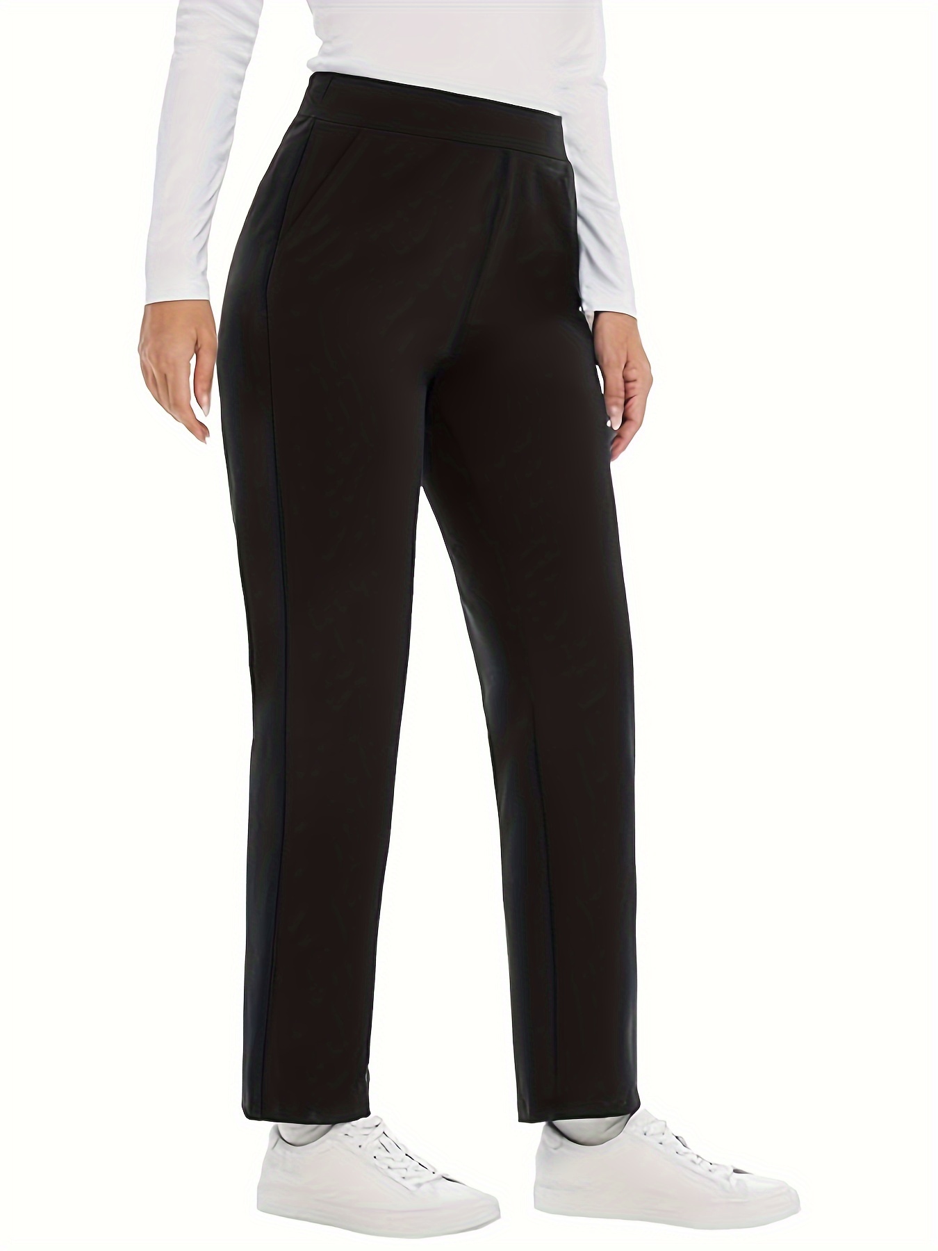 Women Formal Wear Pants - بنطال نسائي مستقيم أحادي اللون من