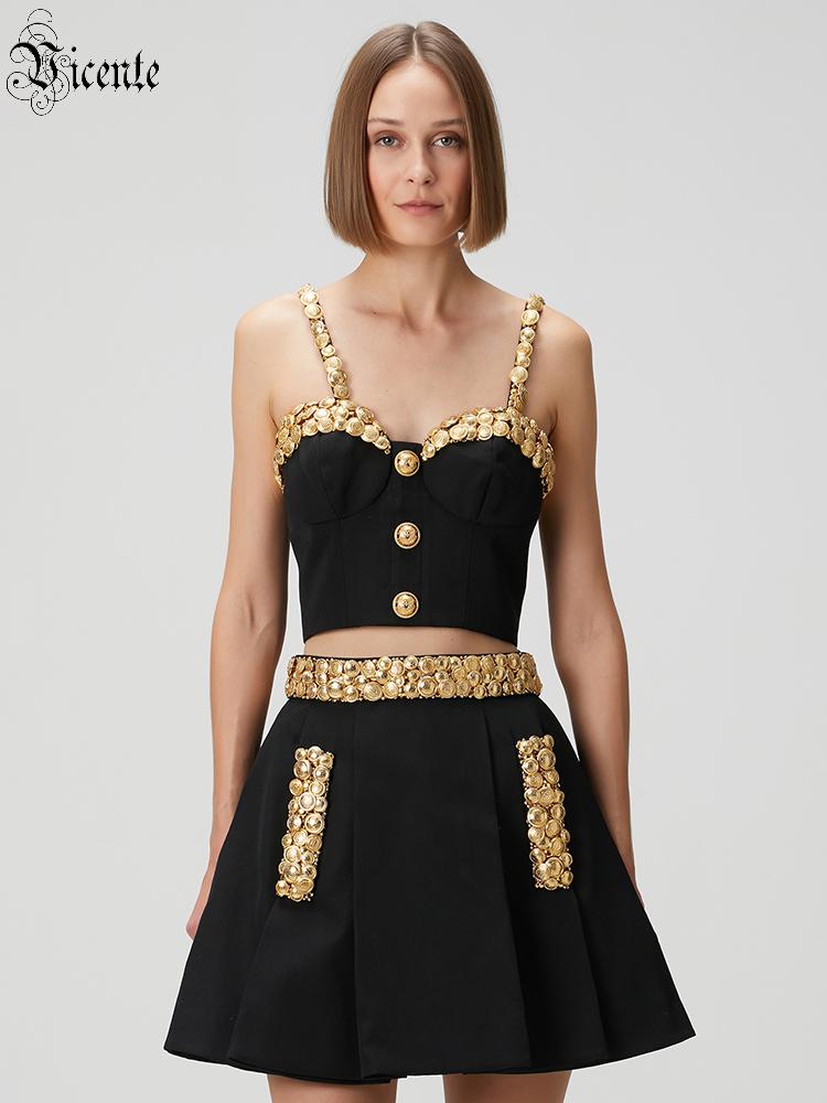 Women'S Formal Evening Wear Tops - طقم فستان أسود مكون من قطعتين