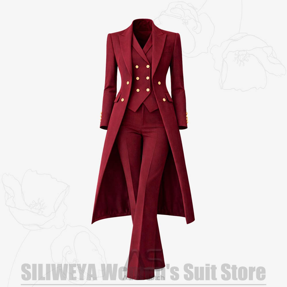 Women Formal Wear Pants - بدلة نسائية من 3 قطع معطف