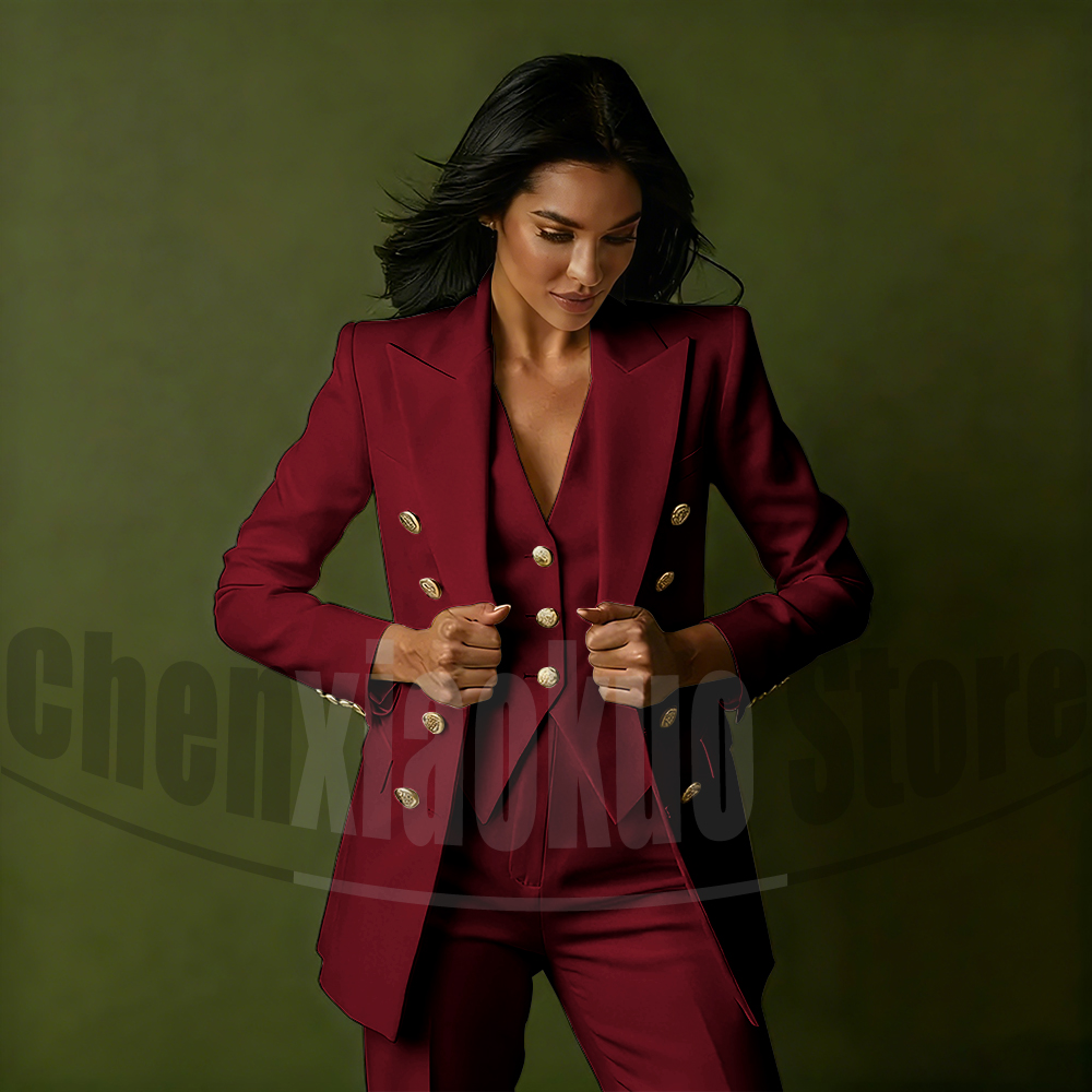 طقم بدلة نسائي مكون من ثلاث قط - مراجعة Women Formal Wear Pants وسعره