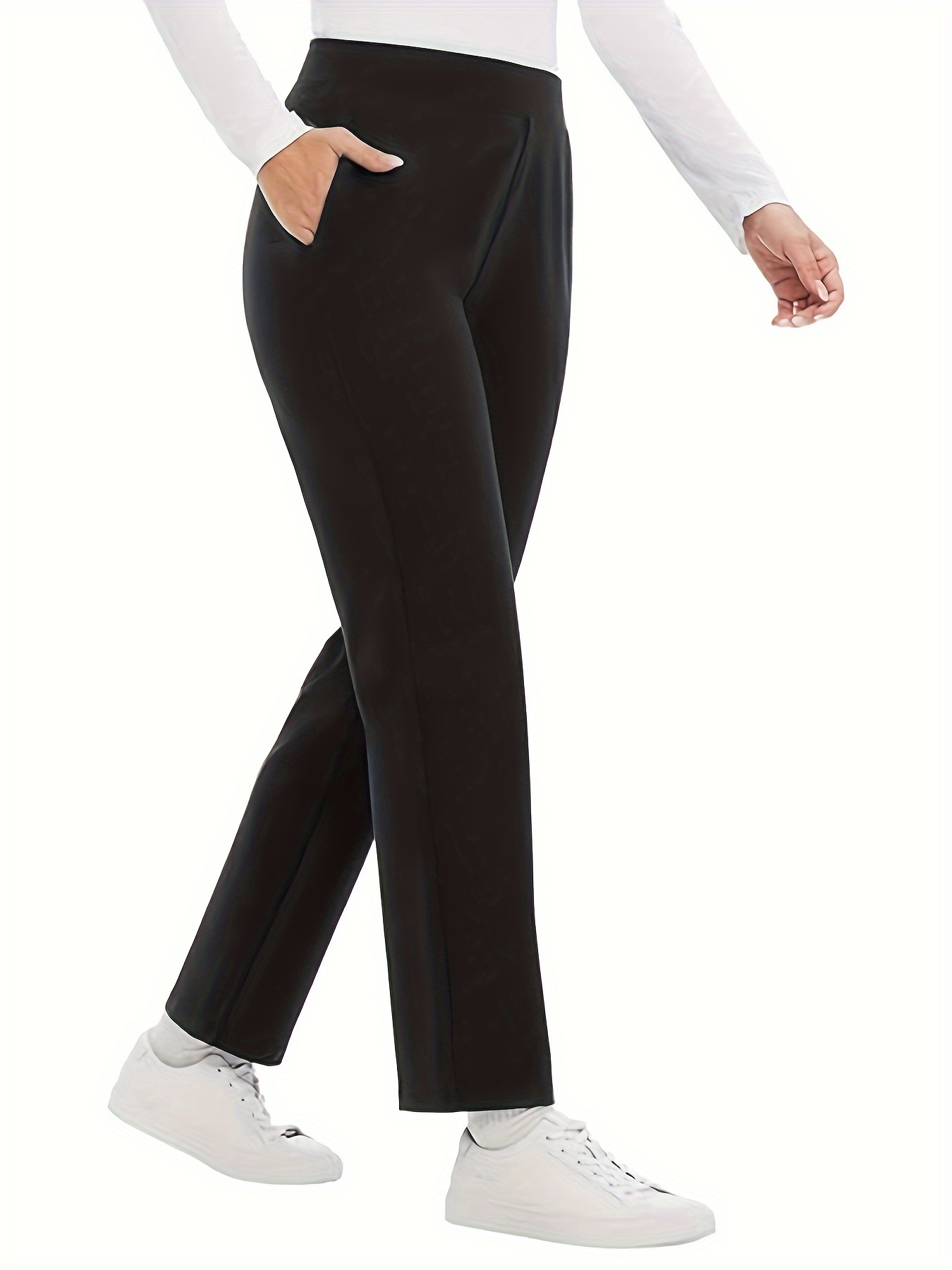 بنطال نسائي مستقيم أحادي اللون - مراجعة Women Formal Wear Pants وسعره
