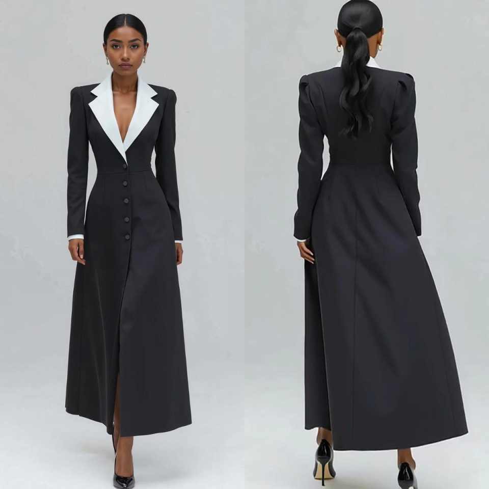 سترة نسائية طويلة بقصة A-line، - مراجعة Women Formal Party Wear Dress وسعره
