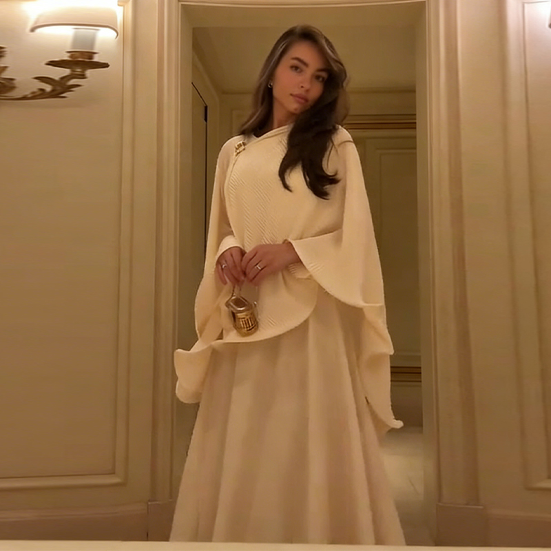 طقم فستان أنيق مع شال رومانسي، - مراجعة Women Formal Party Wear Dress وسعره