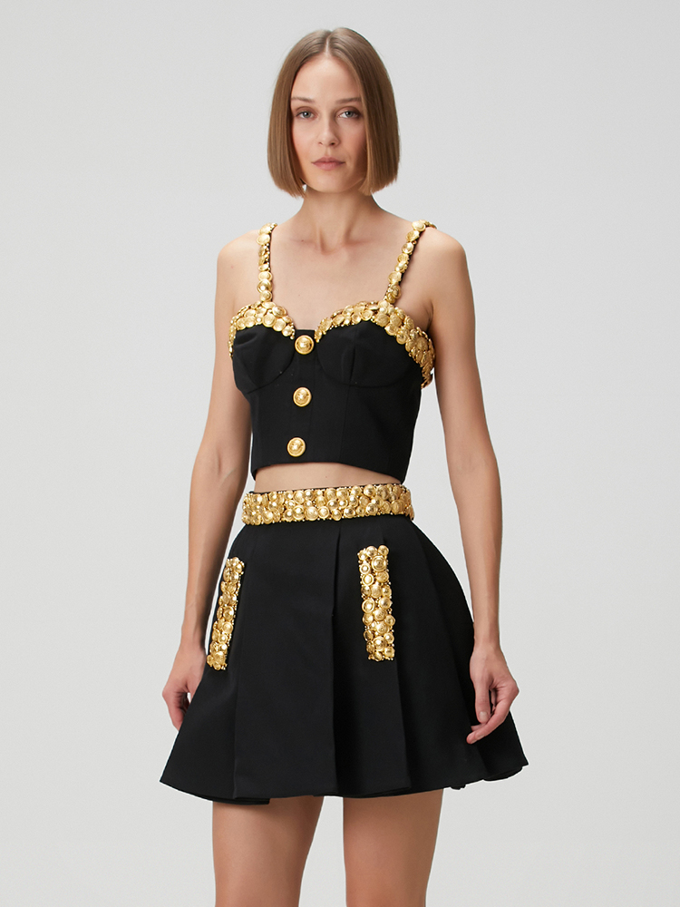 طقم فستان أسود مكون من قطعتين  - مراجعة Women'S Formal Evening Wear Tops وسعره