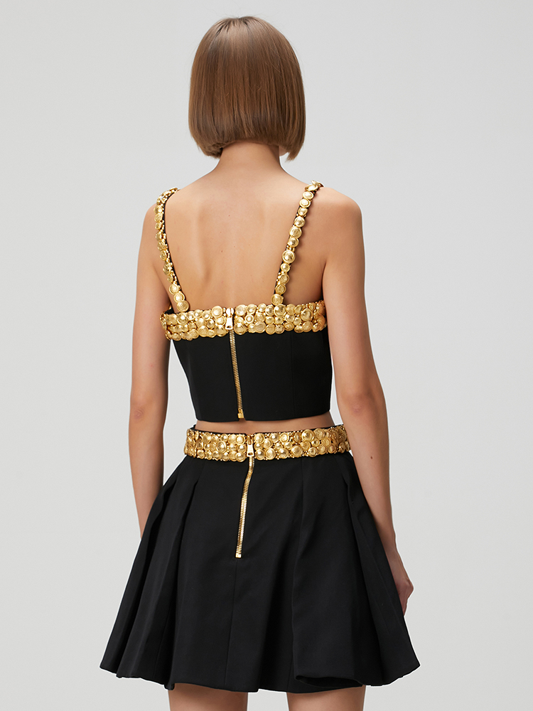 طقم فستان أسود مكون من قطعتين  - مراجعة Women'S Formal Evening Wear Tops وسعره