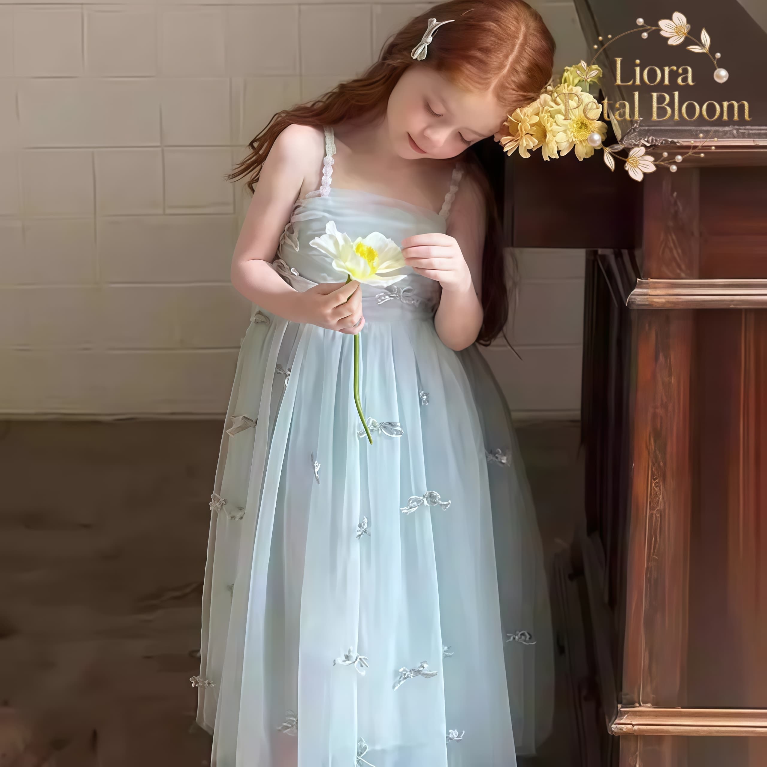 فستان أزرق للفتيات مزين بفيونك - مراجعة Formal Attire Woman وسعره