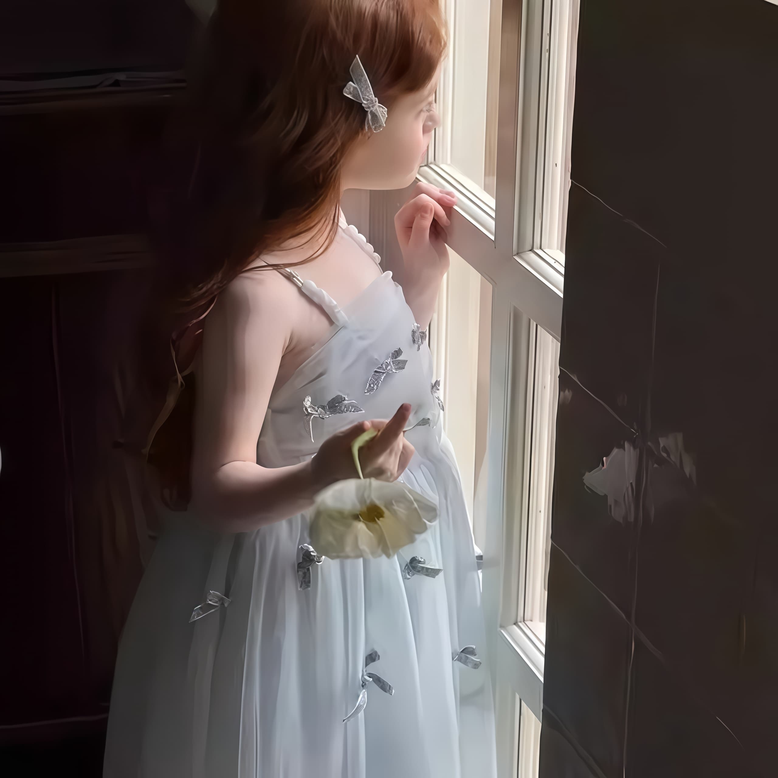 فستان أزرق للفتيات مزين بفيونك - مراجعة Formal Attire Woman وسعره